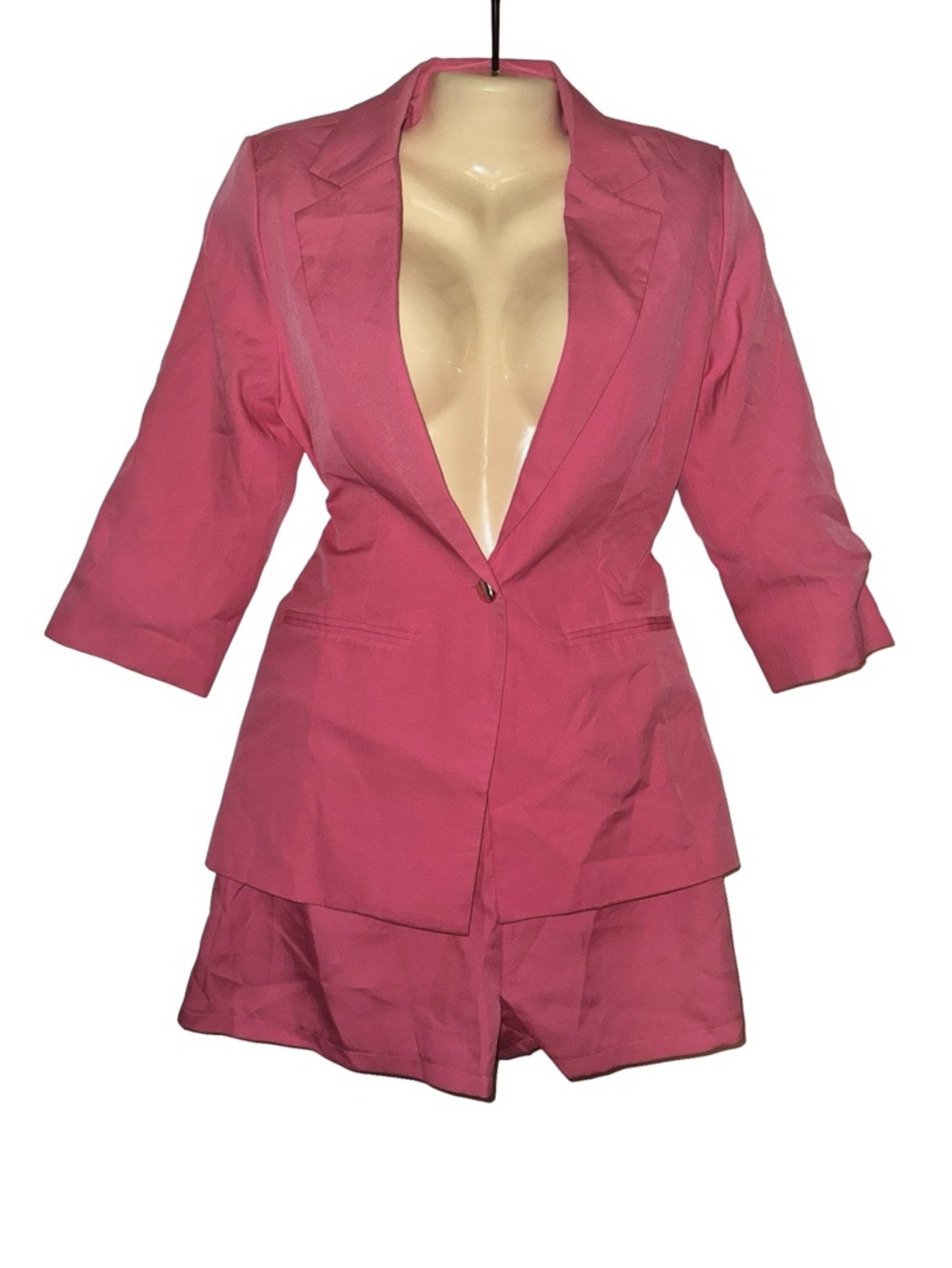 Pink Women's Blazer and Shorts Set